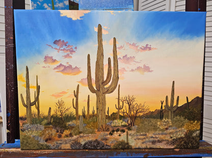 Soul of Saguaro - Oil Painting