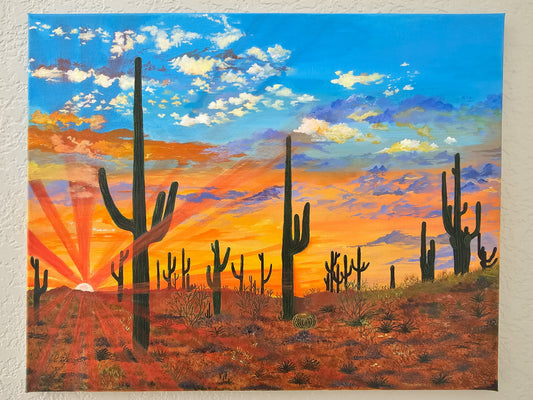 Fiery Arizona Desert Sunset