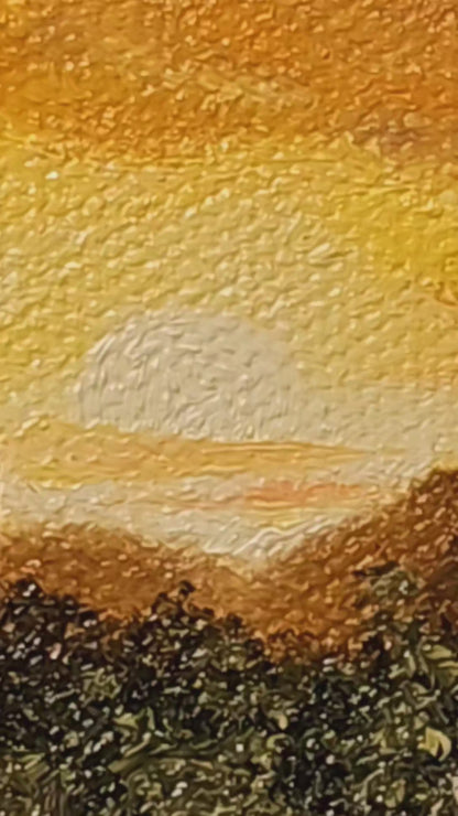 Saguaro Sunset Oil Painting