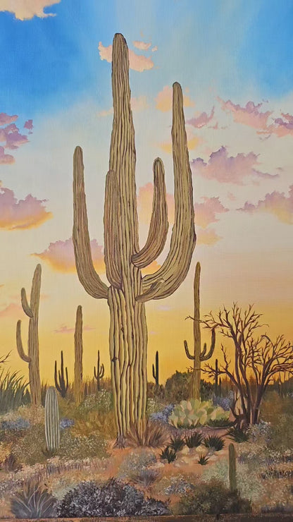 Soul of Saguaro - Oil Painting